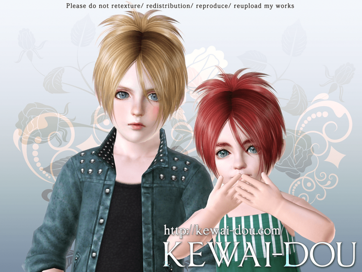 <!--:en-->KEWAI-DOU Sims3 Sangrose hair for child and toddler<!--:--><!--:ja-->KEWAI-DOU ザ・シムズ３ 髪型「Sangrose」子供・幼児用<!--:-->