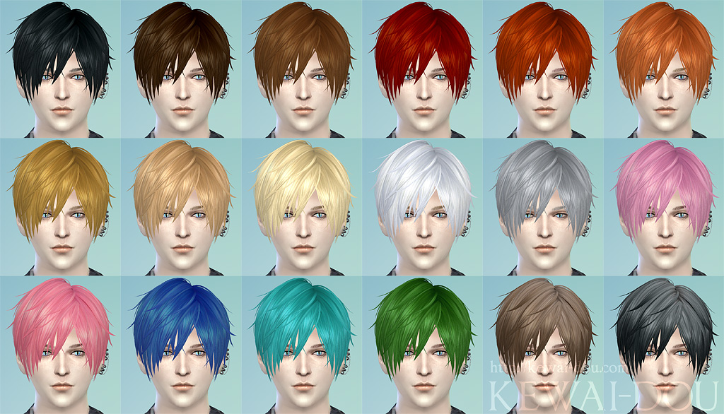 3kan4on (The Sims4 Male + Female hair) | KEWAI-DOU