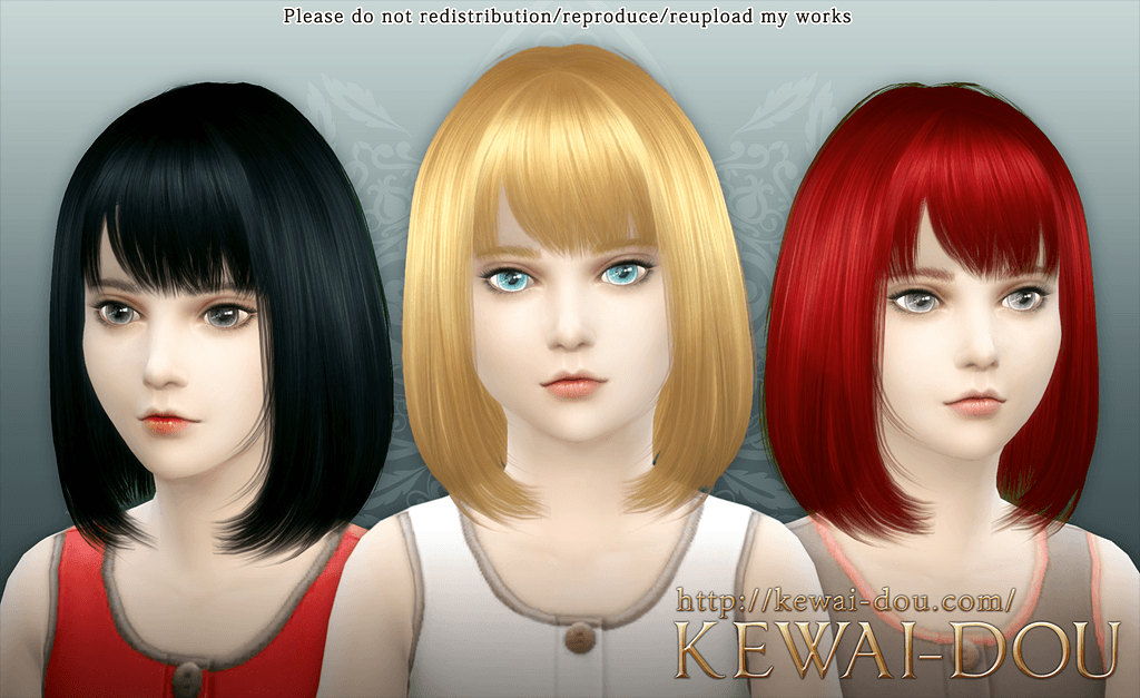 Cecile (The Sims4 Child hair) | KEWAI-DOU